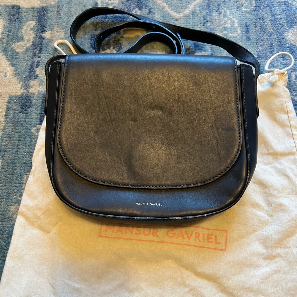 Mansur Gavriel Classic Crossbody Bag in Navy Blue